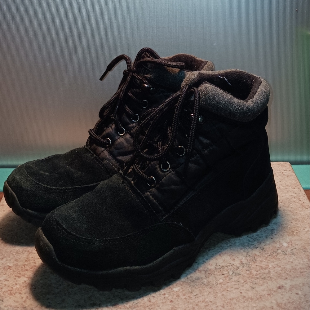 Faded Glory Women's Size 8 Black Leather Boots